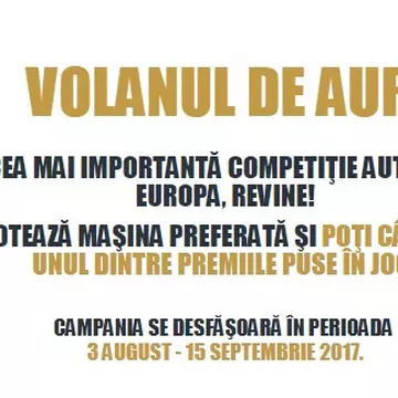Volanul de Aur 2017 – Votează mașina preferată și intră în concurs