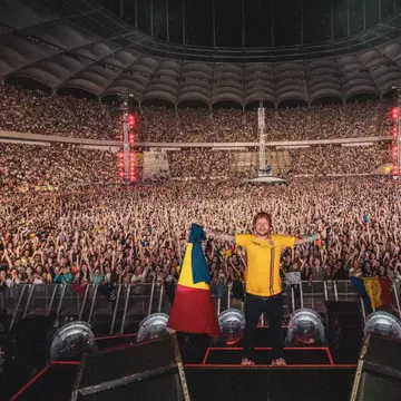 Ed Sheeran, în tricoul naționalei României la concertul de la Arena Națională