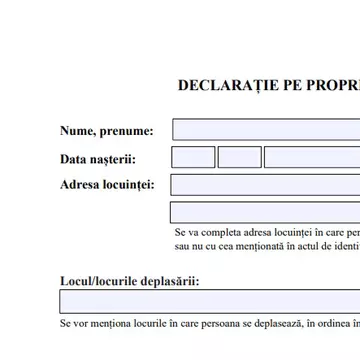 Formularul declarației pe propria răspundere s-a schimbat. Cum arată și unde poate fi găsit