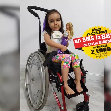 Viața Mirunei depinde de un tratament genetic adus din SUA care costă peste 2.400.000 de dolari. Fetița de trei ani suferă de amiotrofie spinală musculară și nu a mers niciodată