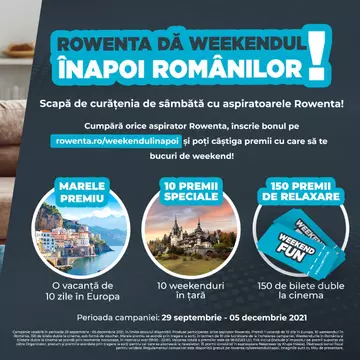 Rowenta dă weekendul înapoi românilor!