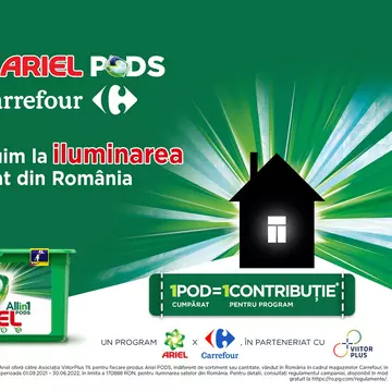 POD cu POD luminezi o casă - campania Ariel și Carrefour, în parteneriat cu ViitorPlus, se extinde într-o nouă comunitate