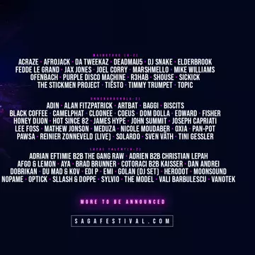 SAGA Festival anunță cel de-al treilea val de artiști