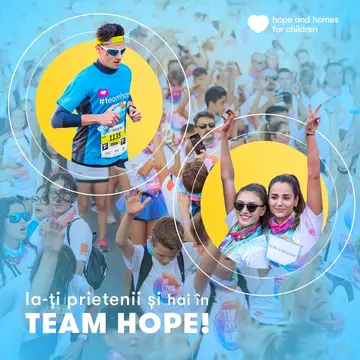 Pe 28 mai, vino și tu la The Color Run Kaleidoscope Tour București! Înscrie-te în Team Hope și hai să construim împreună o căsuță pentru 7 copii din Neamț!