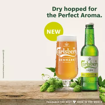 Noul Carlsberg LUMA obţinut prin tehnologia inovatoare DRY Hopping pentru o aromă perfectă