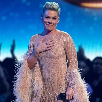 Pink, apariție rară cu familia pe covorul roșu. Cele mai frumoase ținute ale vedetelor la American Music Awards