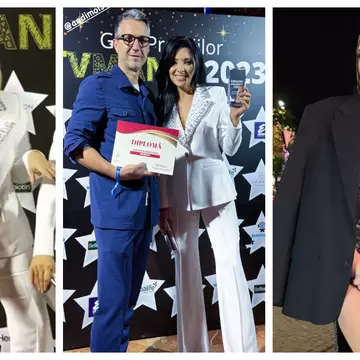 Corina Caragea și Andreea Esca, îmbrăcate identic la Premiile TV Mania. Cum au reacționat când s-au întâlnit. Galerie foto