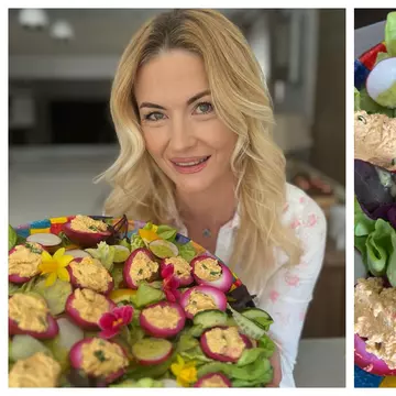 Ouă colorate pe pat de legume, rețeta specială făcută de Elwira Petre pentru Paște