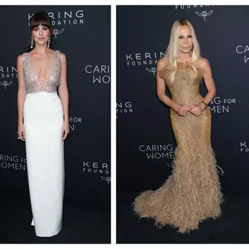Donatella Versace, apariție spectaculoasă la cina Caring a Fundației Kering. Katy Perry și Orlando Bloom, drăgăstoși pe covorul roșu
