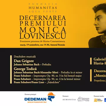 19 noiembrie 2024 – Decernarea Premiului „Monica Lovinescu“ la Ateneul Român