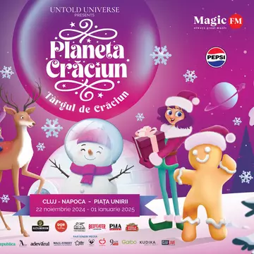 ,,PLANETA CRĂCIUN” - târgul cu tematică de sărbători organizat de UNTOLD Universe în Piața Unirii din Cluj-Napoca se deschide pe 22 noiembrie 