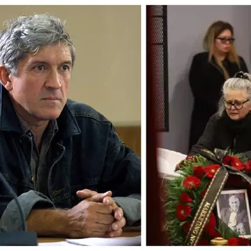 Imagini dureroase de la priveghiul lui Mircea Diaconu. Fiica și soția, Diana Lupescu, sfâșiate de tristețe lângă sicriul actorului