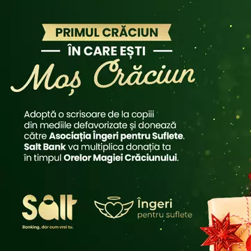 Salt Bank transformă dorințele copiilor în realitate, alături de Asociația Îngeri Pentru Suflete