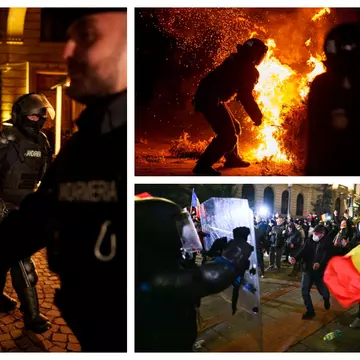 Proteste violente la BEC după invalidarea candidaturii lui Călin Georgescu. O jurnalistă a fost lovită, iar autovehiculul unui post tv a fost răsturnat