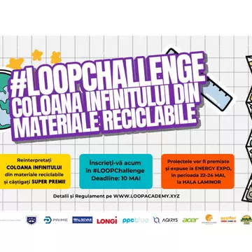 COLOANA INFINITULUI DIN MATERIALE RECICLABILEProiectele #LOOPChallenge, votate și premiate la ENERGY EXPO® 2025