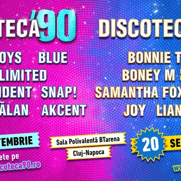 DISCOTECA ‘80-’90: weekend retro la Cluj-Napoca, pe 19 şi 20 septembrie, cu VENGABOYS, BLUE, MR. PRESIDENT, BONNIE TYLER, BONEY M, SABRINA şi alţii 