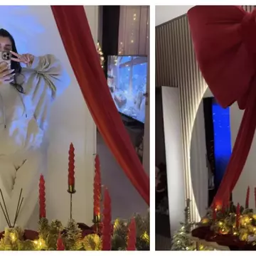 Cum arată casa Andreei Tonciu decorată de sărbători. Vedeta a ales patru brazi și decorațiuni burgundy