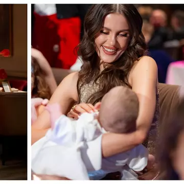 Cât a costat rochia purtată de Emily Burghelea la botezul fiicei sale, Elisabeta. Este o creație Cristina Săvulescu, realizată pe comandă