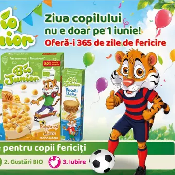 BIO JUNIOR recomanda „3 ingrediente pentru un copil fericit"