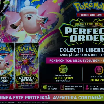 Colecții Libertatea aduce la chioșcuri noua expansiune Pokémon TCG: Mega Evolution – Perfect Order