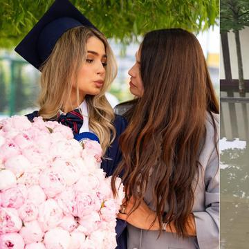 Anca Serea și fiica cea mare, Sarah, desculțe pe străzile inundate, în drum spre Bacalaureat: „În cartierul nostru de lux, apa după glezne”