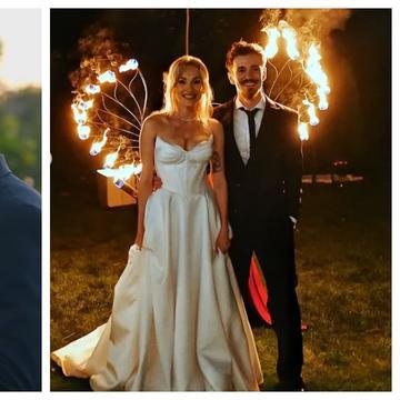 Andrei Leonte și iubita lui, Laura, s-au căsătorit. Imagini spectaculoase de la nunta artistului