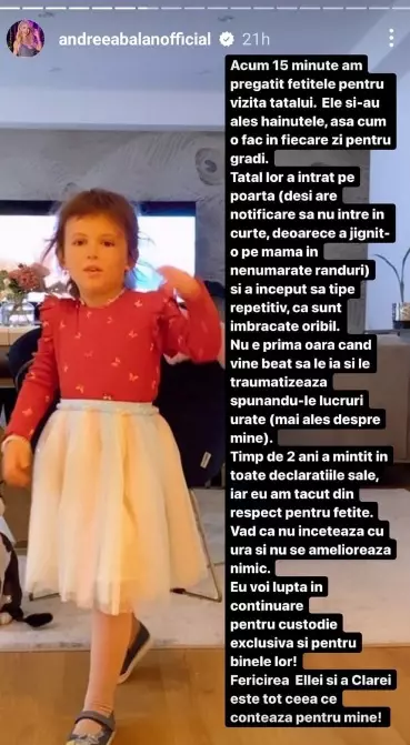 Andreea Bălan îl acuză pe George Burcea că este sub influența băuturilor alcoolice când are grijă de fete. Reacția Vivianei Sposub