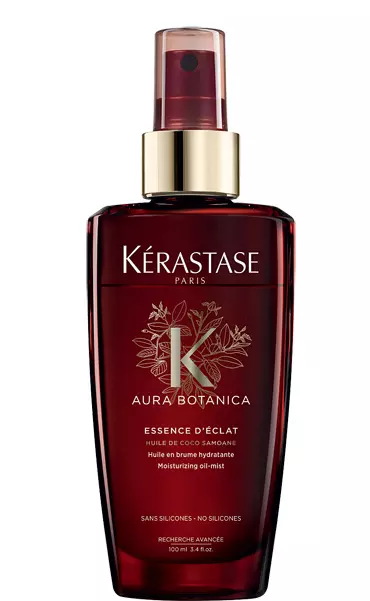 Spray bifazic hidratant, anti-frizz și protecție termică, Kérastase, Aura Botanica, Essence D’Éclat, 141 lei