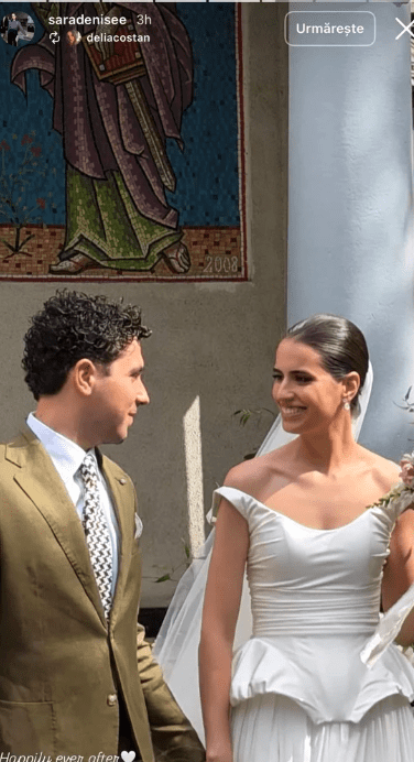 sara, fiica Adinei Buzatu, si Luca in ziua nuntii lor