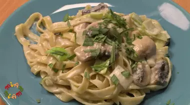 MIAM-MIAM! Paste cu ciuperci și praz