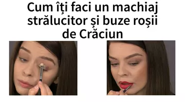 Cum îți faci un machiaj strălucitor și buze roșii de Crăciun