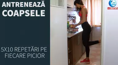 #FitYouOnTime! Antrenează-ți coapsele în timp ce speli vase