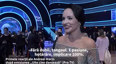 Primele reacții ale Andreei Marin după emisiunea „Uite cine dansează“ (Pro TV)