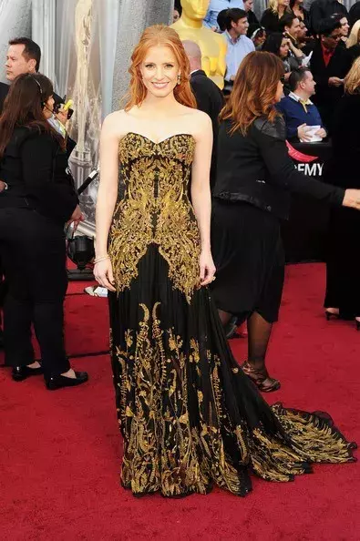 9. Jessica Chastain în McQueen în 2012