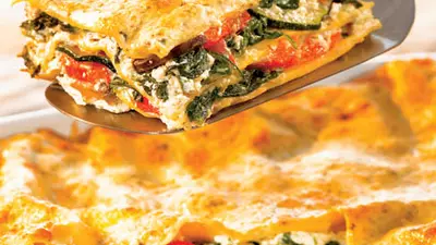Lasagna cu brânză şi legume