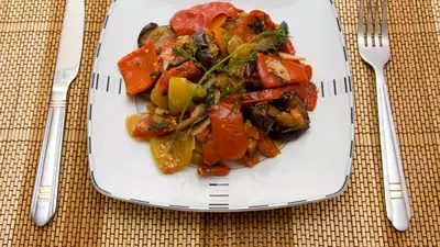 Salată de ardei capia cu vinete