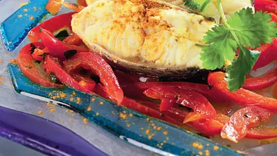 Peşte pe pat de ardei