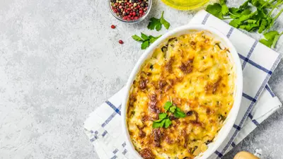 Cartofi gratinaţi cu ciuperci