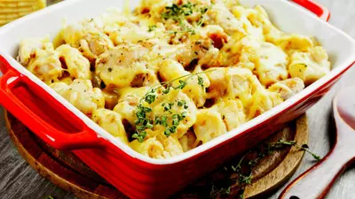 Caserolă de conopidă cu pui