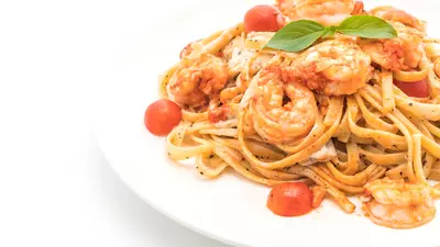 Paste cu creveți și rucola