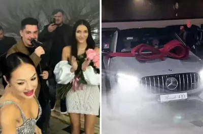 Fiica unui primar din Argeș a primit la majorat un Mercedes de 150.000 de euro. Mașina a fost adusă la petrecere de Vlăduţa Lupău şi Bogdan de la Ploieşti
