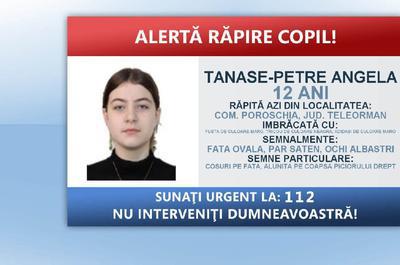 Fata de 12 ani urcată cu forța într-o mașină în Teleorman a fost găsită, iar alerta de răpire a fost ridicată