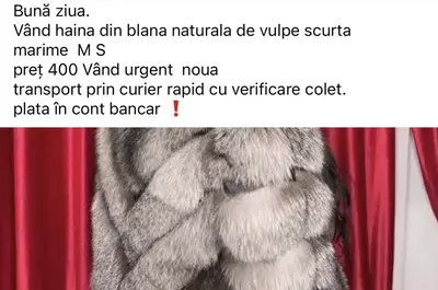 Haine de blană naturală la 400 de lei, ultima țeapă pe internet