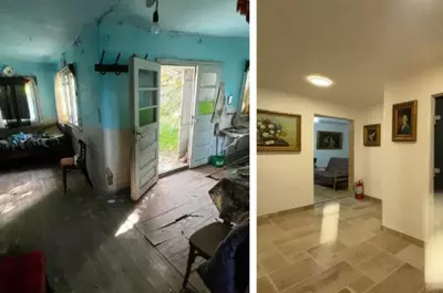Wooooow! Casă bătrânească dintr-un cătun, transformată într-o locuință modernă, de vis. E de nerecunoscut acum. Oricine se poate caza aici / GALERIE FOTO