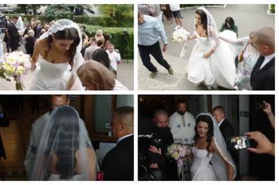 Primele imagini de la nunta lui Nazare! Maria Mihali a strălucit într-o rochie de mireasă de tip prințesă