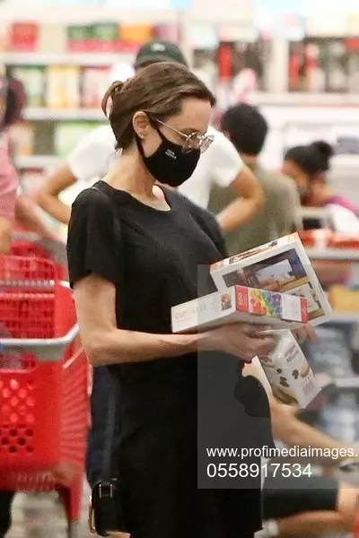 *EXCLUSIVE* Angelina Jolie goes shopping at Target with her family