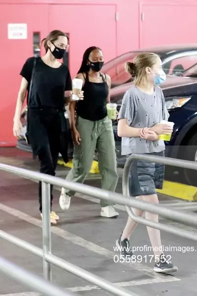 *EXCLUSIVE* Angelina Jolie goes shopping at Target with her family