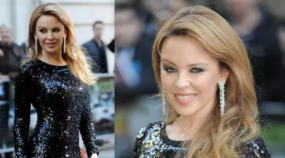 Kylie Minogue, superbă într-o rochie neagră. Vezi cum îi stă