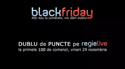 RegieLive.ro dublează numărul de puncte de Black Friday!