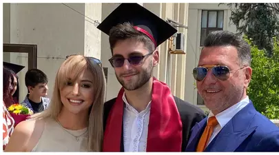 Christian Sabbagh, cu fosta și actuala soție la un eveniment. Fiul jurnalistului, Edi, a absolvit Facultatea de Drept